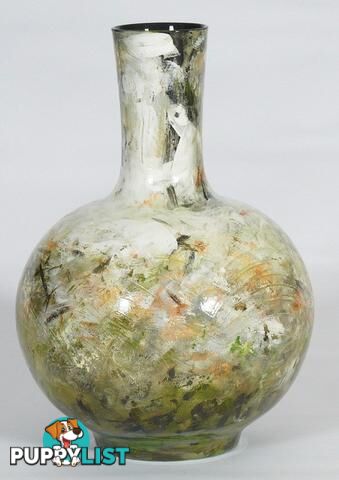 Large Vintage Hand PaintedTexture Vase