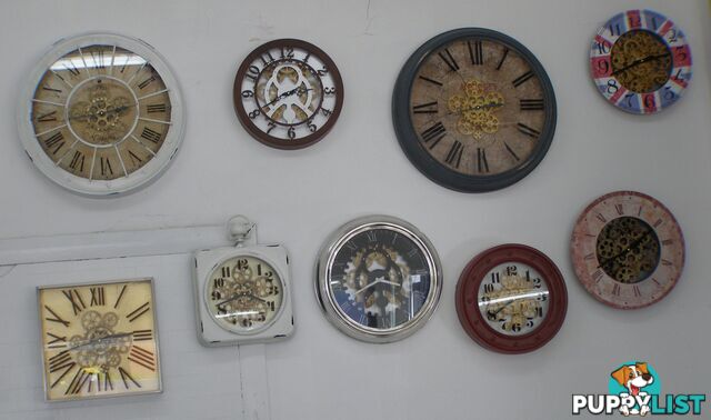 Large 38 Cm Square London Gear Wall Clock