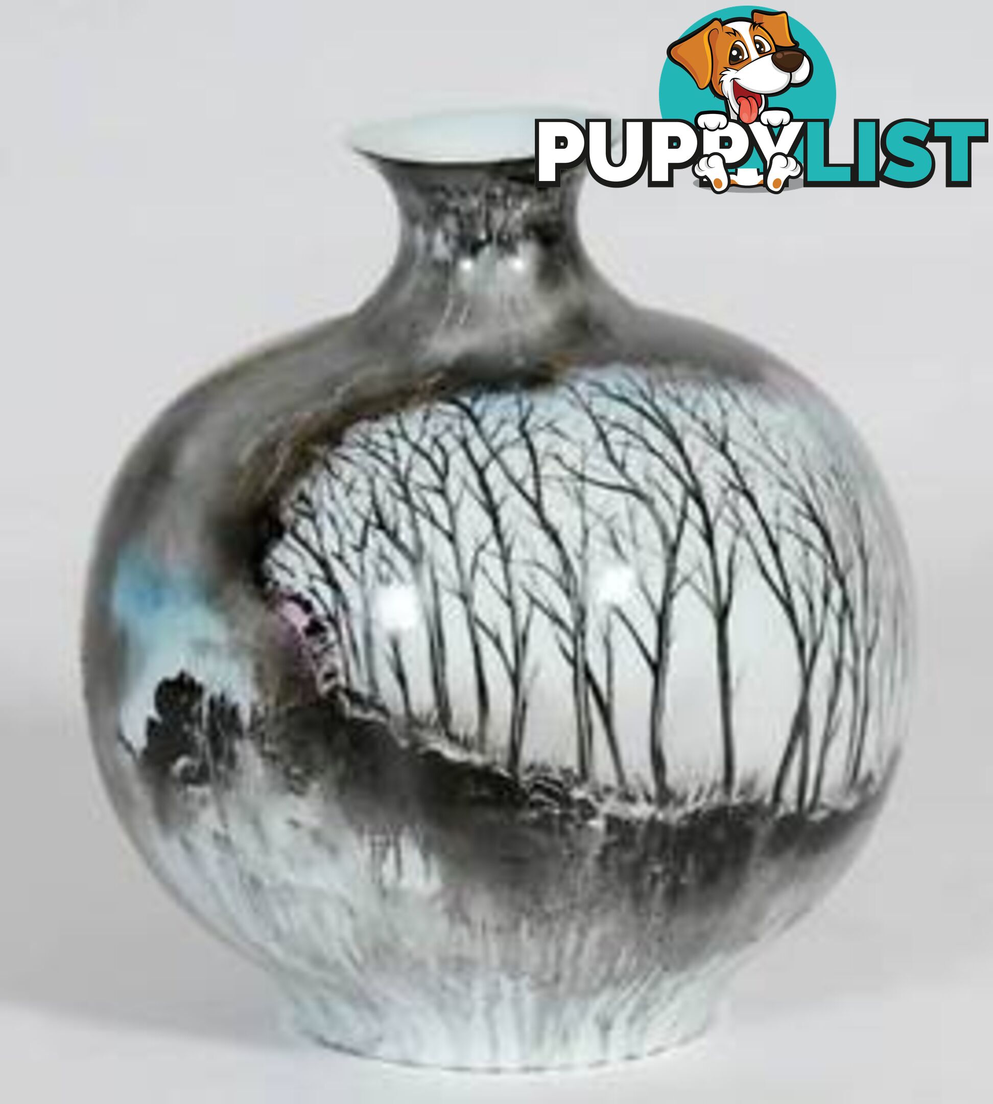 Large Handpainted-Black Forest Vase