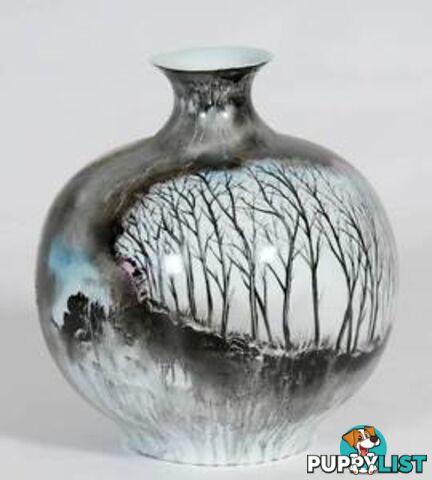 Large Handpainted-Black Forest Vase