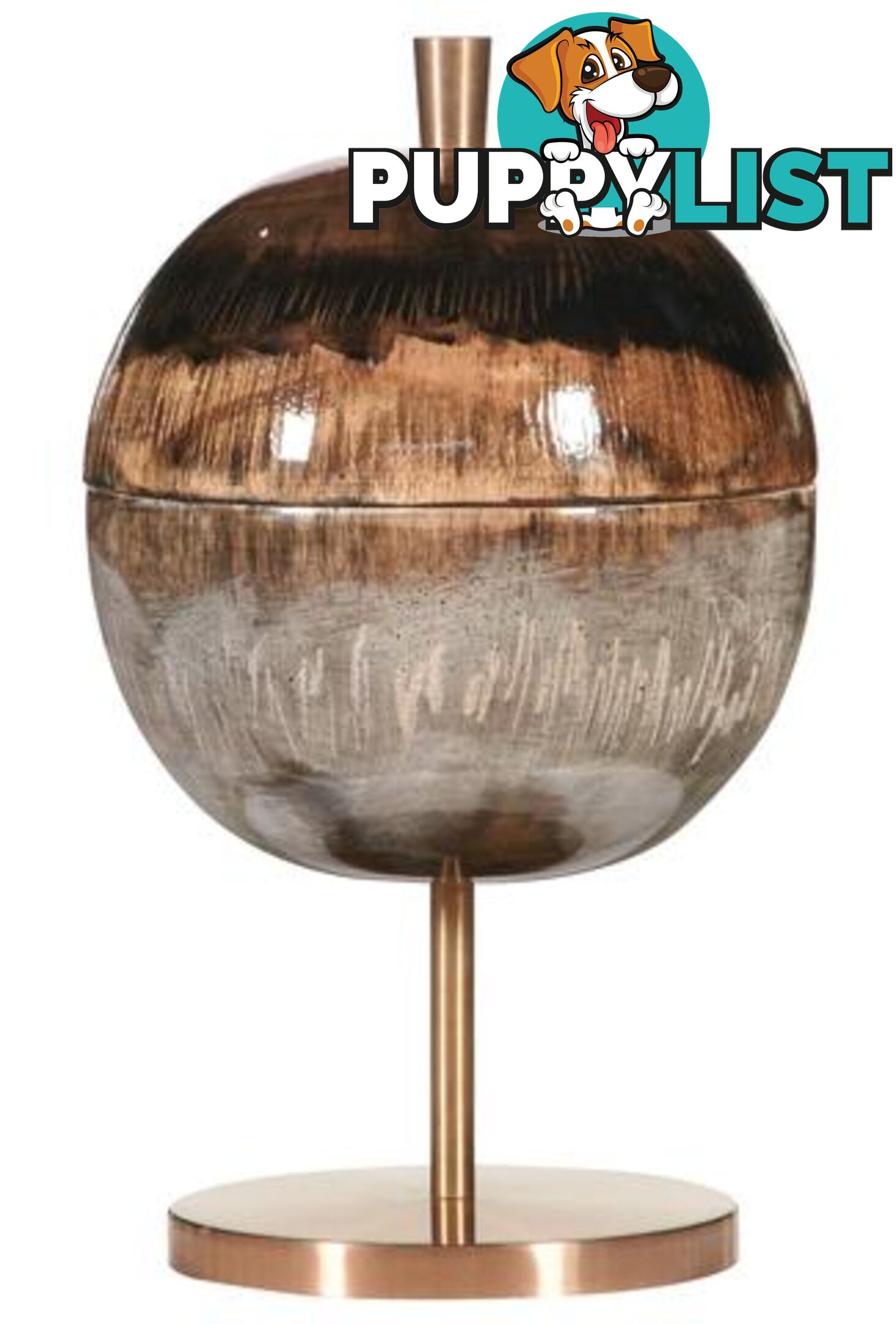 Brown Gradient Capped Sphere On Copper Footing