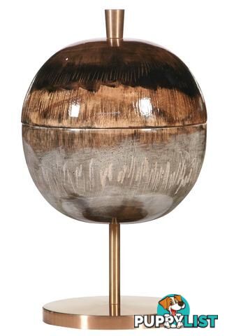 Brown Gradient Capped Sphere On Copper Footing