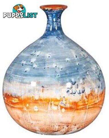 Small Bud Hand Painted Vase: Dotted Twilight To Apricot Strata