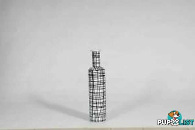 Xtra Tall Handpainted- Vase , Graphic Black & White Pattern