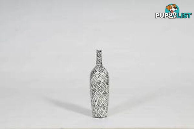 Handpainted-Black And White Tribal Vase