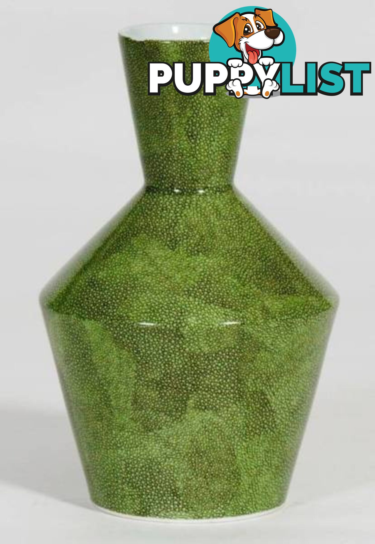 Large Green Shagreen Vase