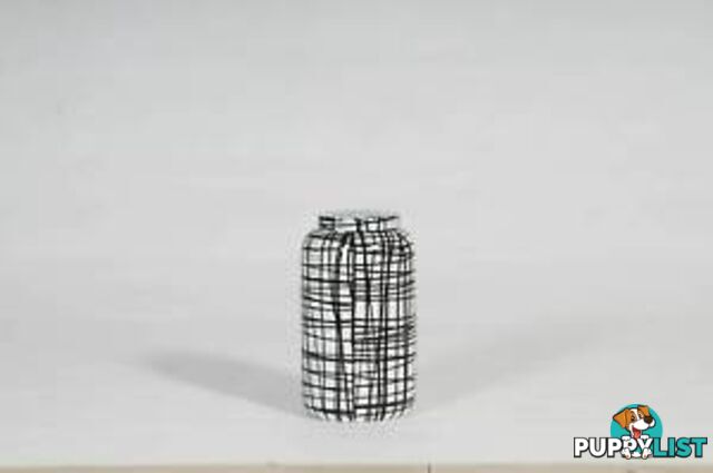 Large Handpainted-Graphic Black & White Pattern Cookies Container