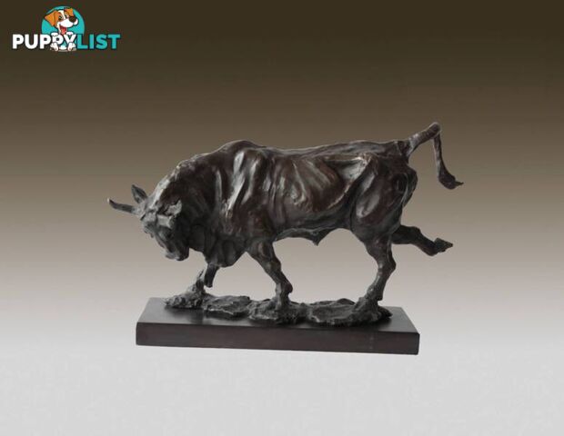 Spanish Bull Bronze And Marble Sculpture