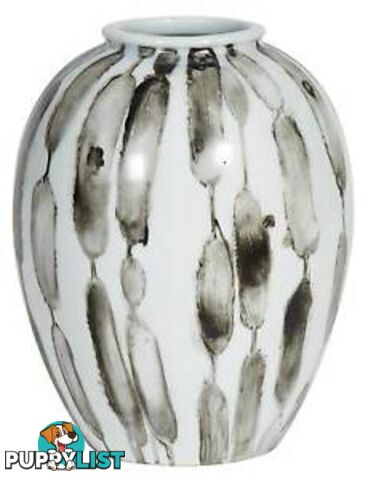 Handpainted-Black And White Vase