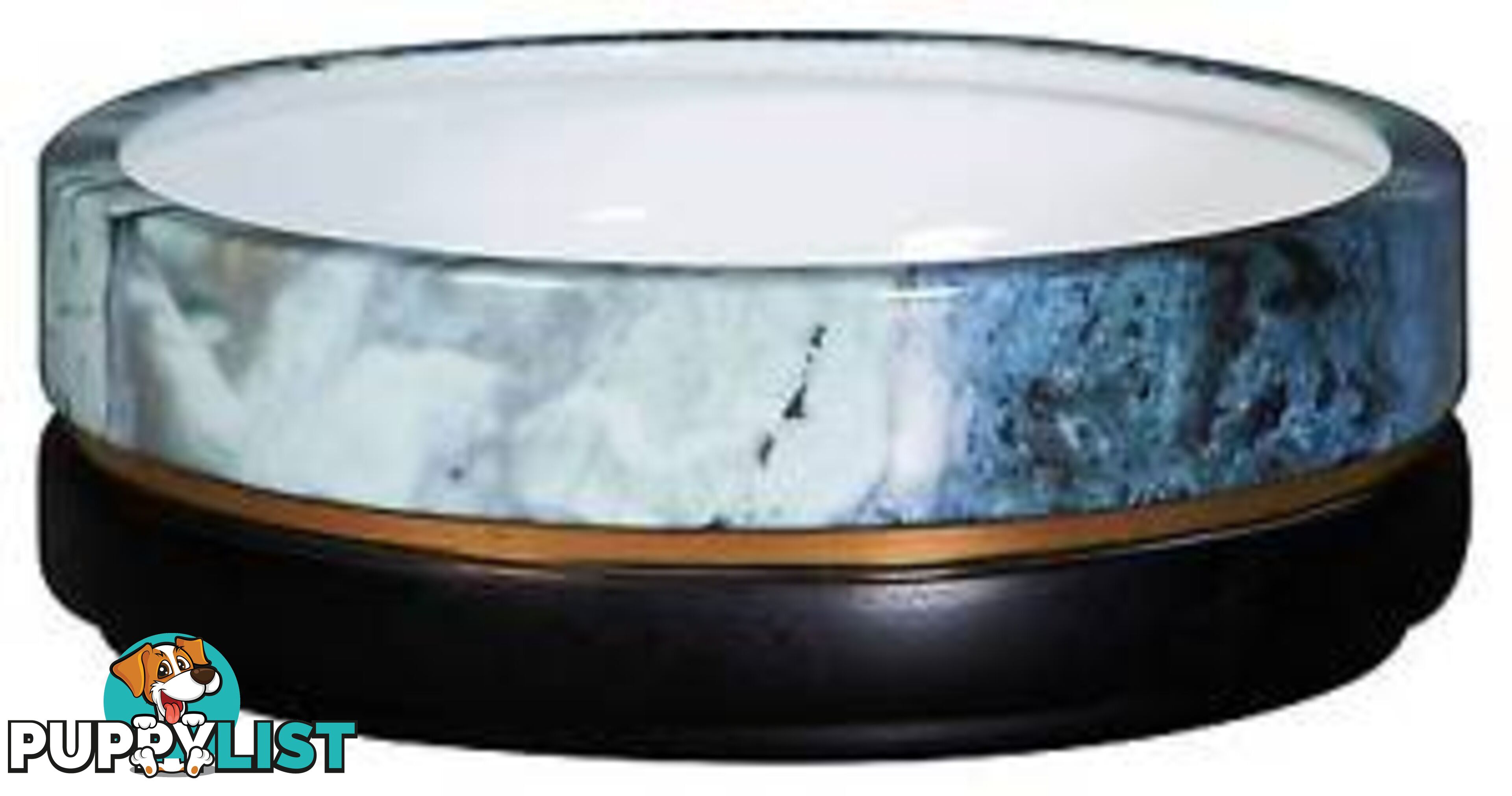 Low Canister Bowl: White Granite, Black