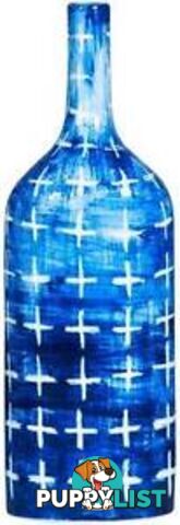 Blue And White Porcelain Bottle: Crosses