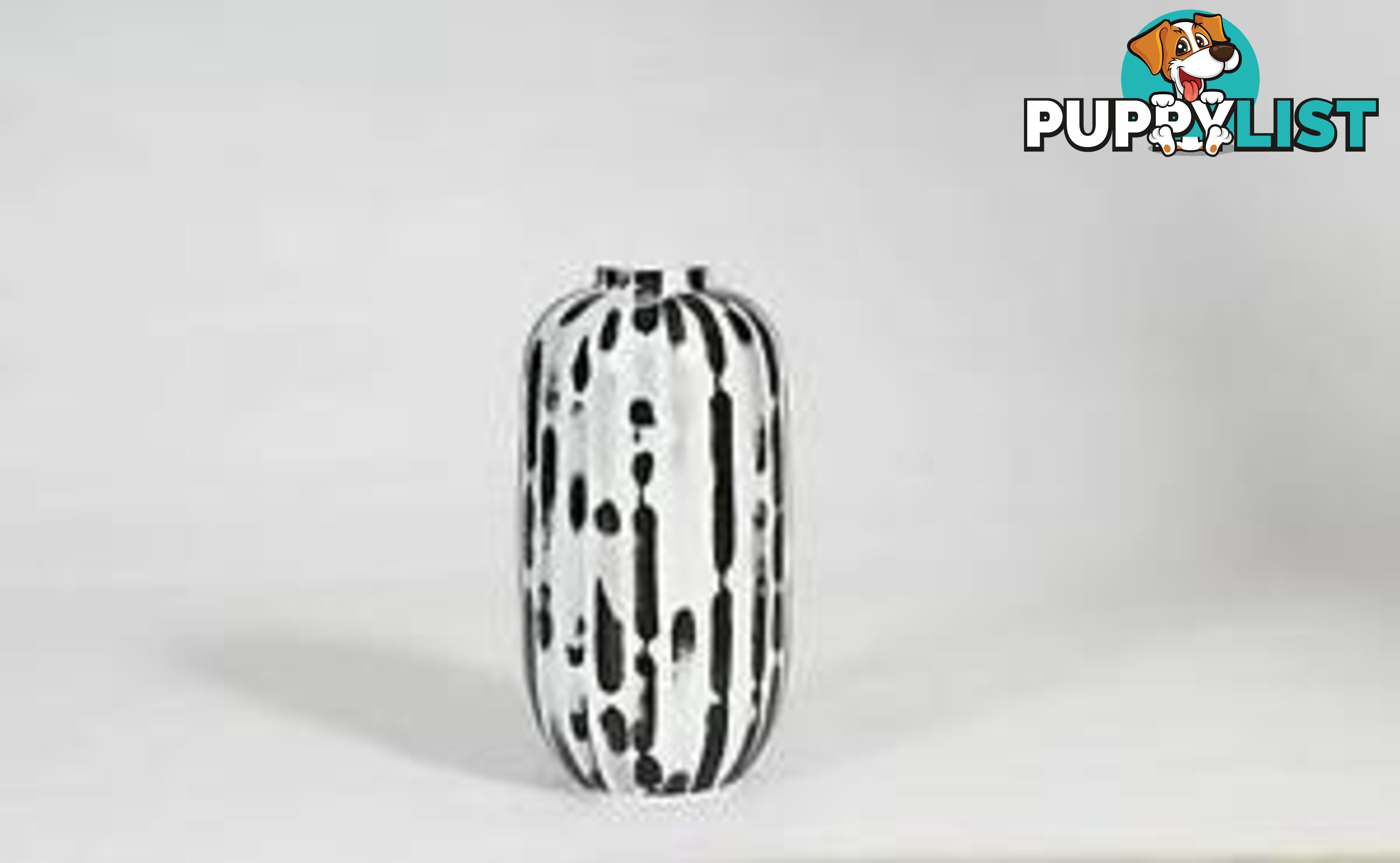 Large Handpainted-Black And White Vase With Vertical Pattren