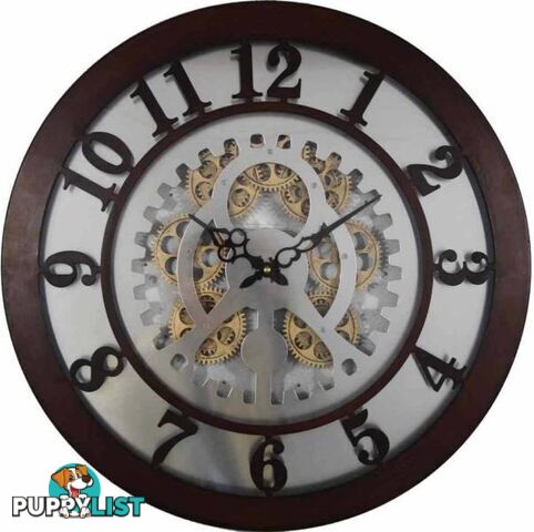 Large 50 Cm Gear Detail Wall Hanging Clock