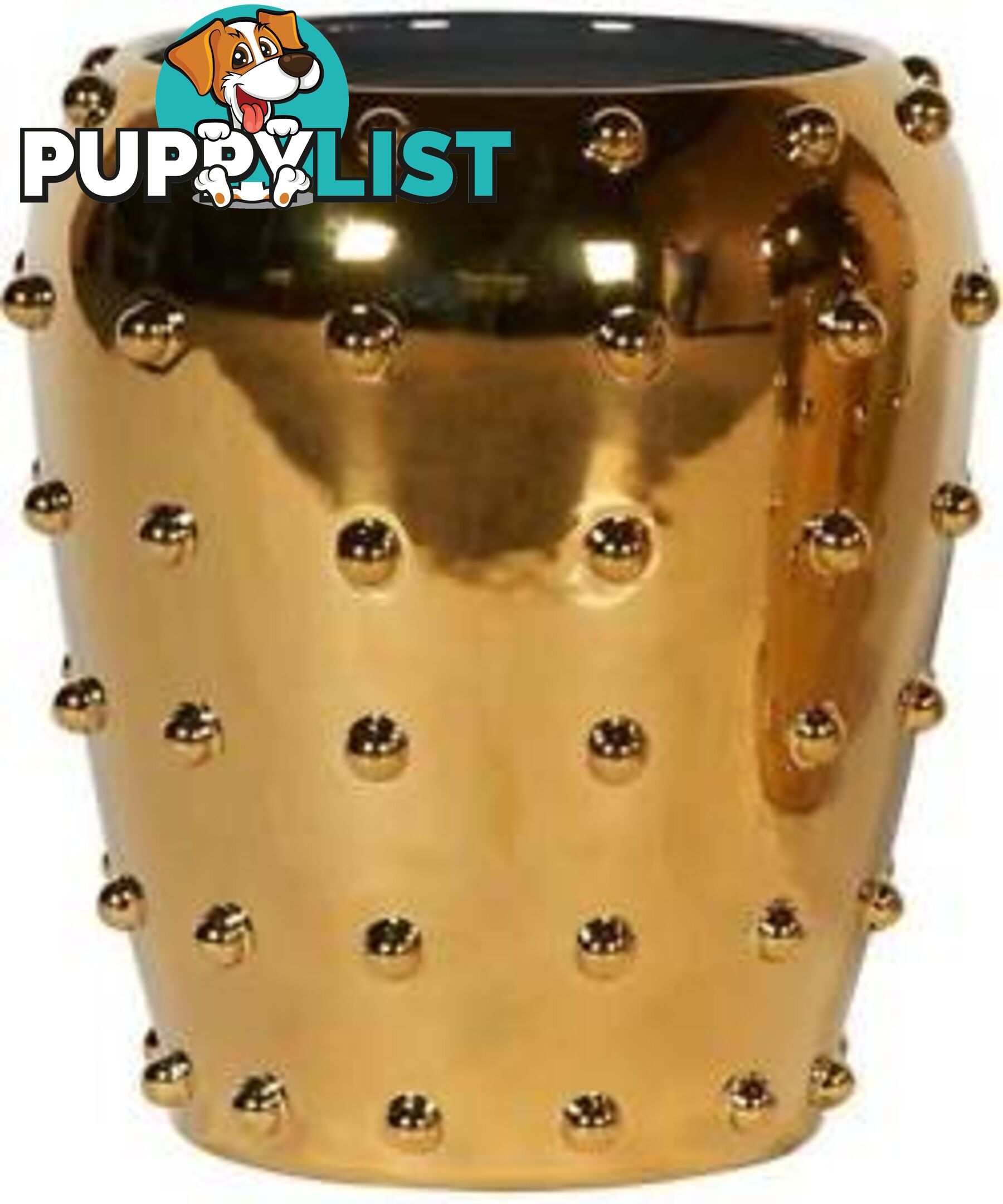 Sunset Gold Studded Ceramic Vase