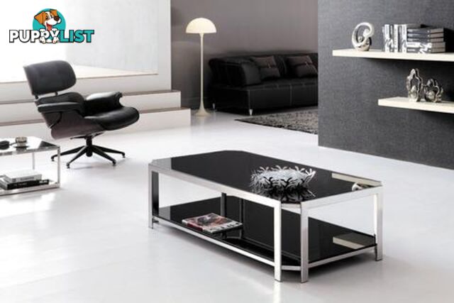 Milla Polished Stainless Steel Coffee Table With Tempered Glass