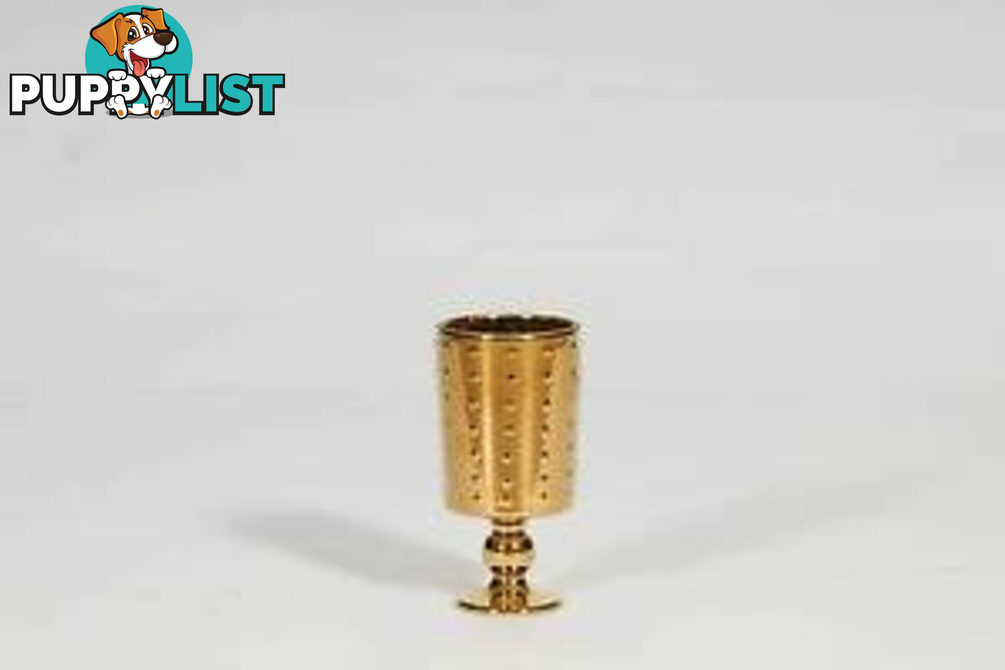 Small Decorative Footed Gold Ceramic Vase