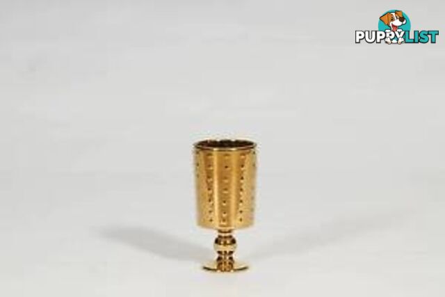 Small Decorative Footed Gold Ceramic Vase