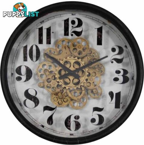 Large 50 Cm Vintage Wall Gear Clock