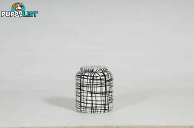 Handpainted-Graphic Black & White Pattern Cookies Container