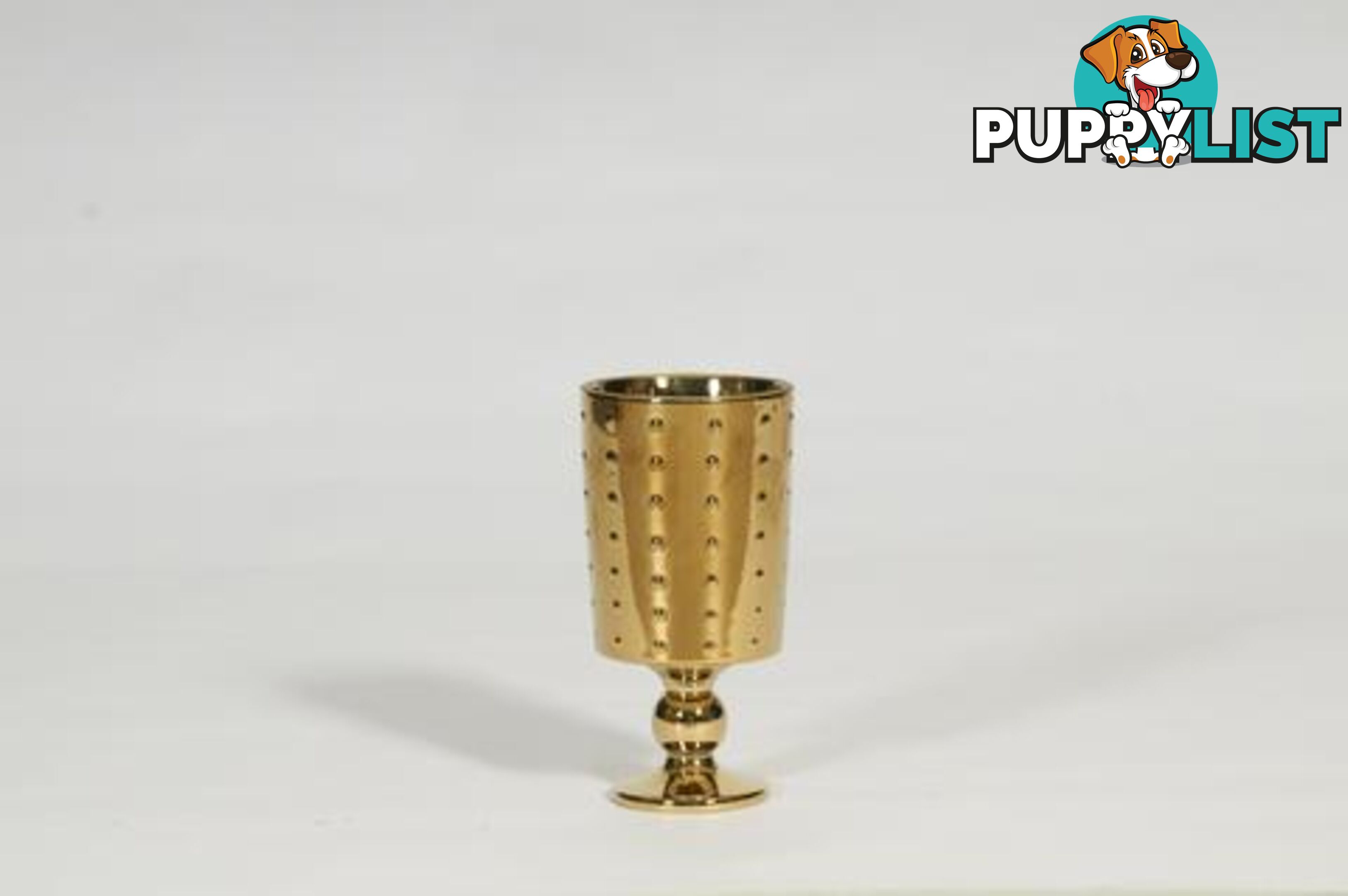 Medium Decorative Footed Gold Ceramic Vase