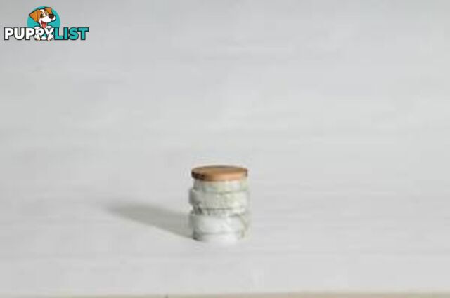 Medium Carrera Marble Container With Wooden Cap