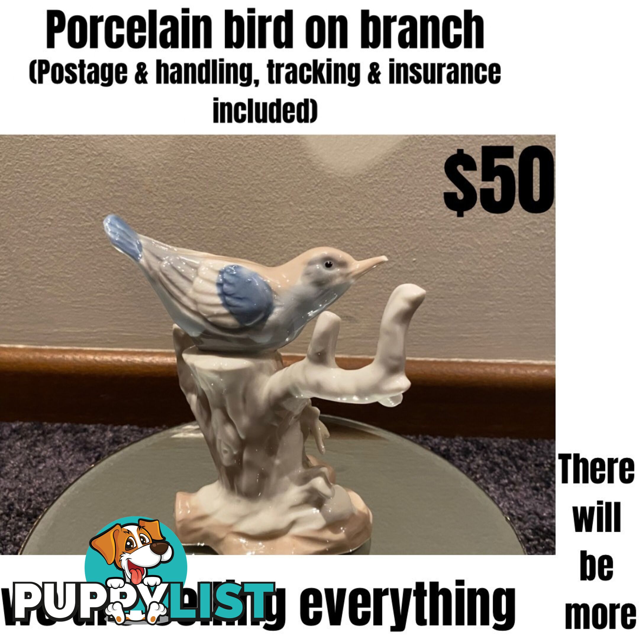 Porcelain Bird on Branch