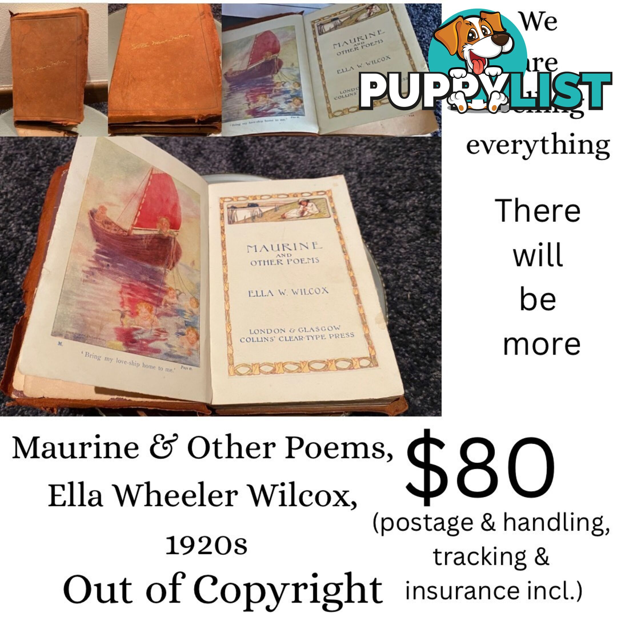 Maurine &amp; Other Poems, Ella Wheeler Wilcox, 1920&#39;s OUT OF COPYRIGHT Book