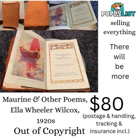 Maurine &amp; Other Poems, Ella Wheeler Wilcox, 1920&#39;s OUT OF COPYRIGHT Book