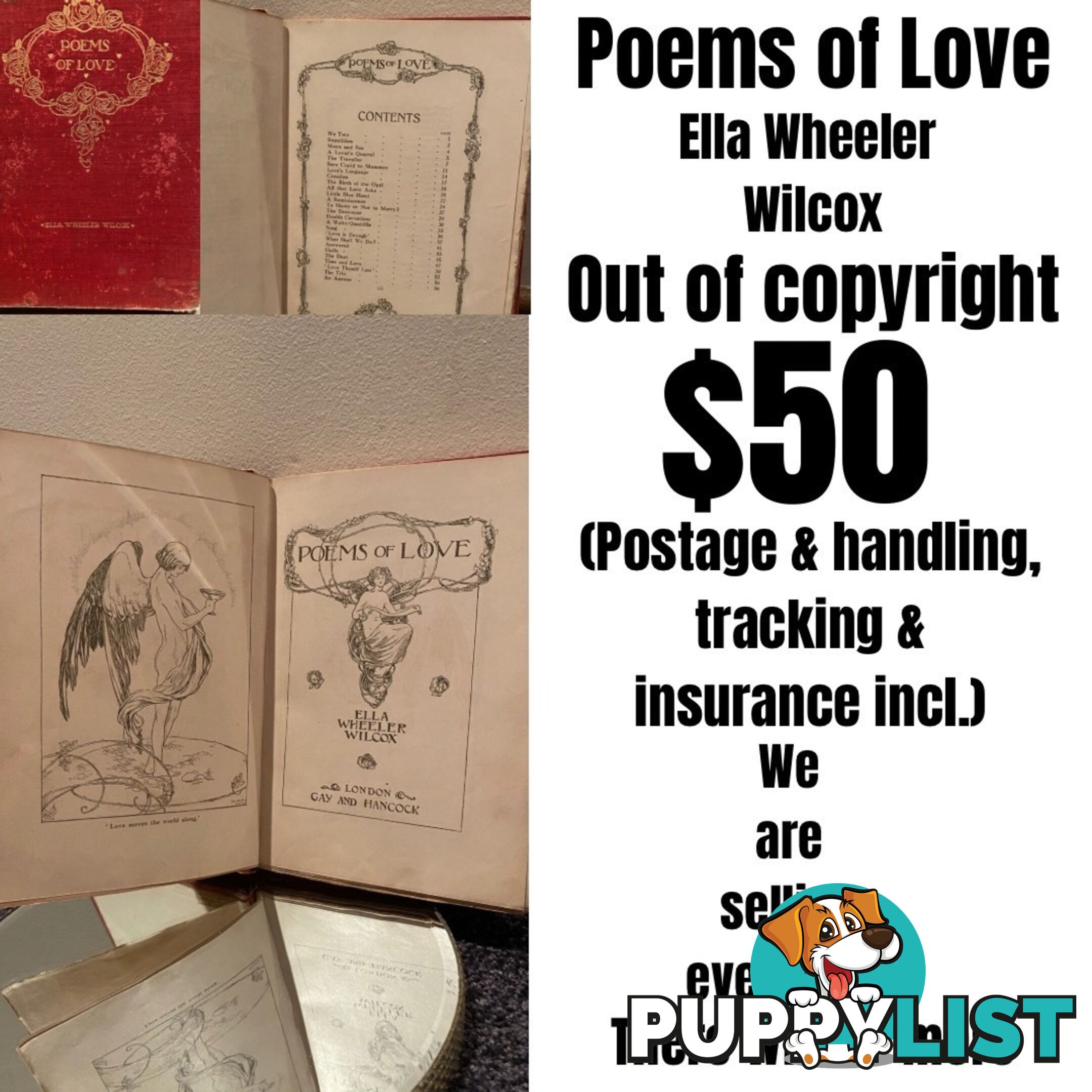 Poems of Love Ella Wheeler Wilcox OUT OF COPYRIGHT Book