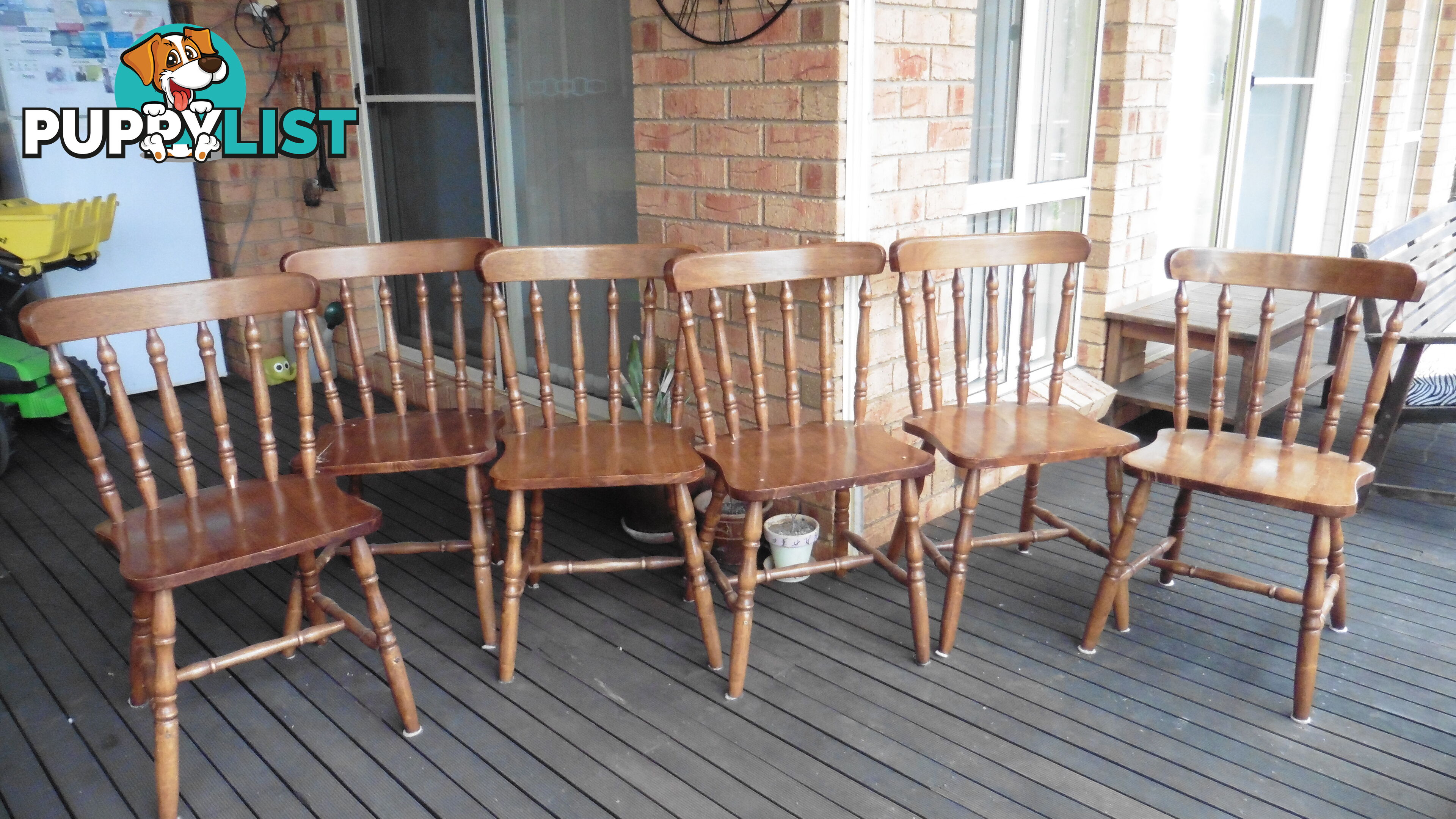 6 wooden colonial chairs for sale