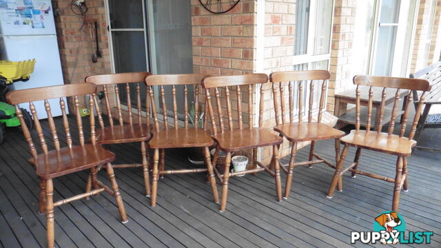 6 wooden colonial chairs for sale