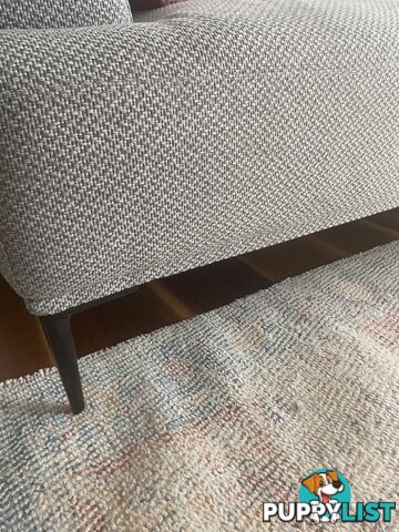 2.5 Seat Grey Couch + Ottoman - As New!