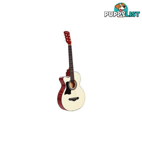 38 Inch Wooden Acoustic Guitar Left Handed Natural Wood - Alpha - 7427005893209