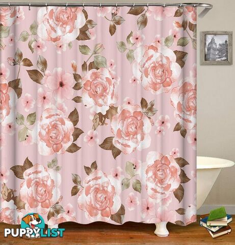 Classic Pinkish Flowers Shower Curtain - Curtain - 7427045972629