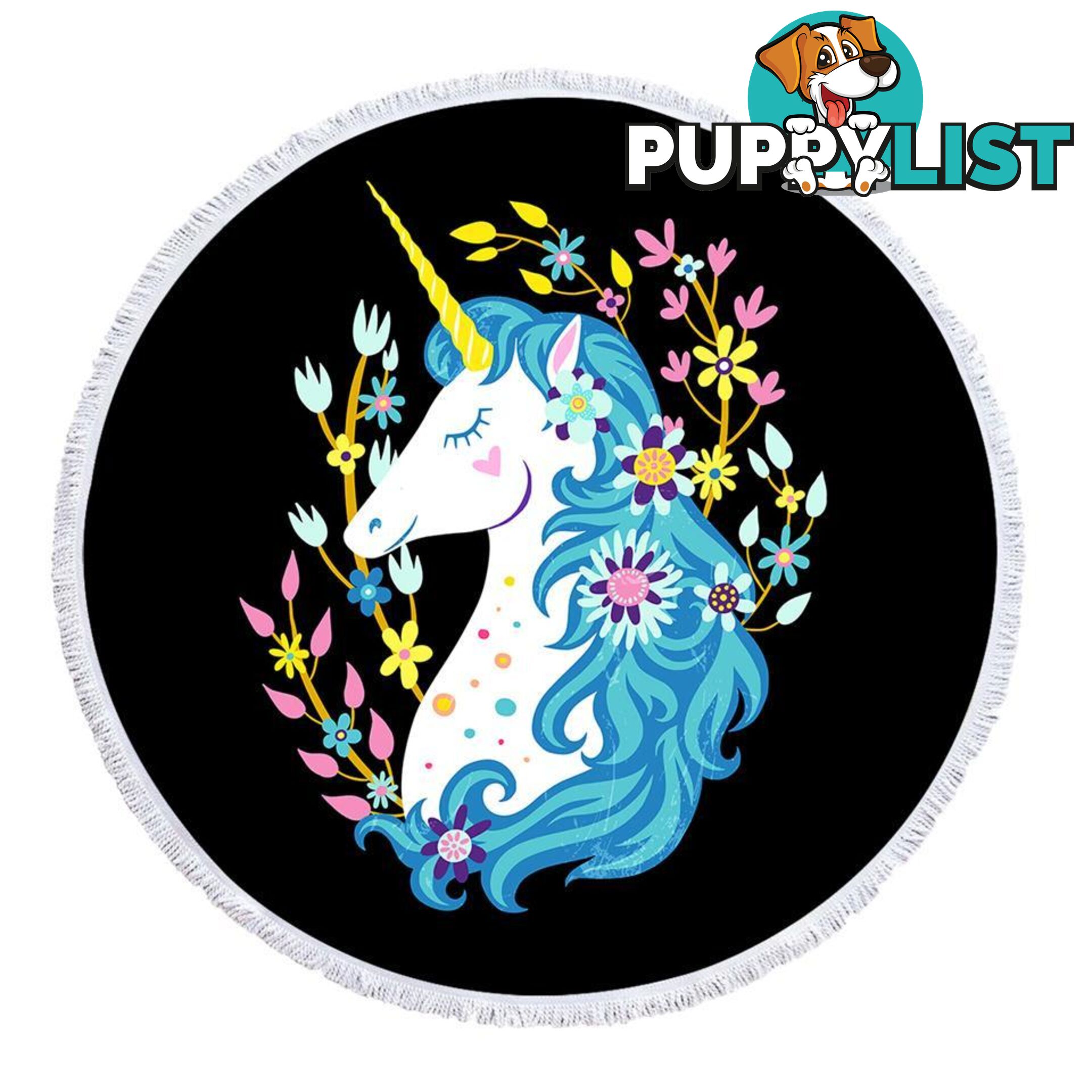 Blue Hair Unicorn Beach Towel - Towel - 7427046342803