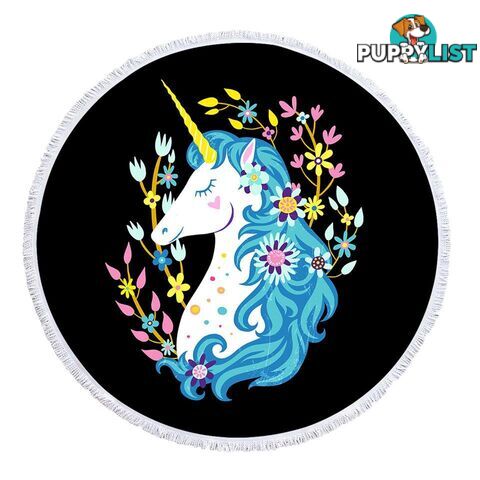 Blue Hair Unicorn Beach Towel - Towel - 7427046342803