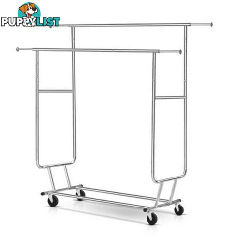 6Ft Double Rail Commercial Clothes Collapsible Hanger Stand - Unbranded - 9350062198070