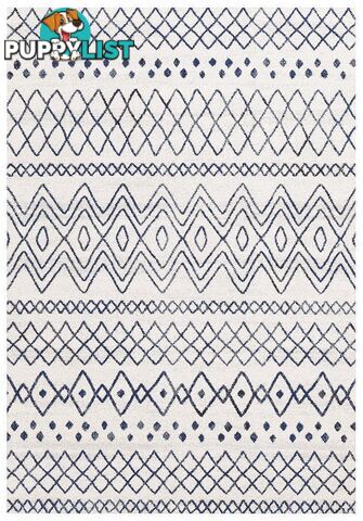 Oasis Nadia White Blue Rustic Tribal Rug - Unbranded - 9375321845724