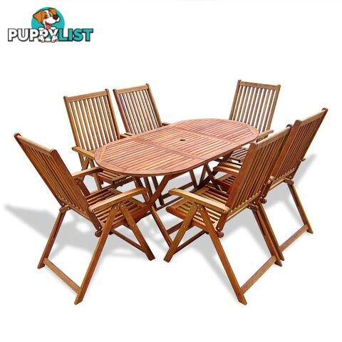 Outdoor Wood Dining Set (7 Pcs) - Unbranded - 4326500416452