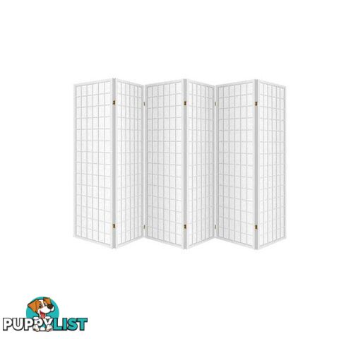 White 6 Panel Room Divider Privacy Screen Foldable Stand - Artiss - 7427046152624