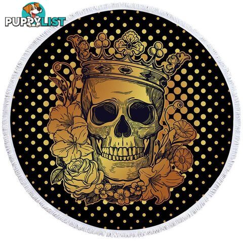 Floral King Skull Beach Towel - Towel - 7427046313919