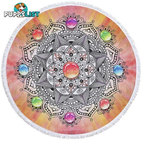 Colorful Pastel Mandala Beach Towel - Towel - 7427046314107