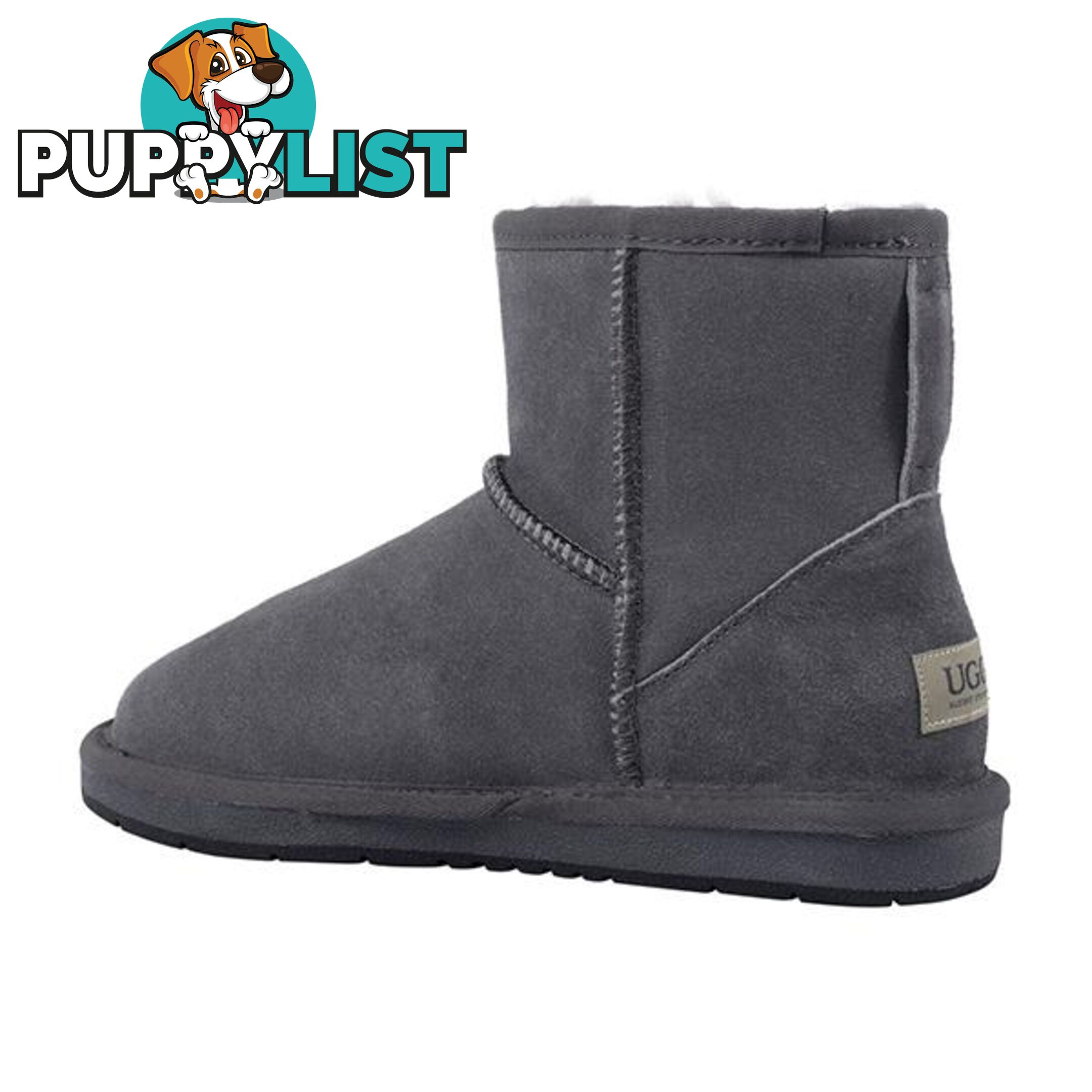 Auzland Classic Leather Water Resistant Mini Ugg Boot Grey - AUZLAND - 822427510418