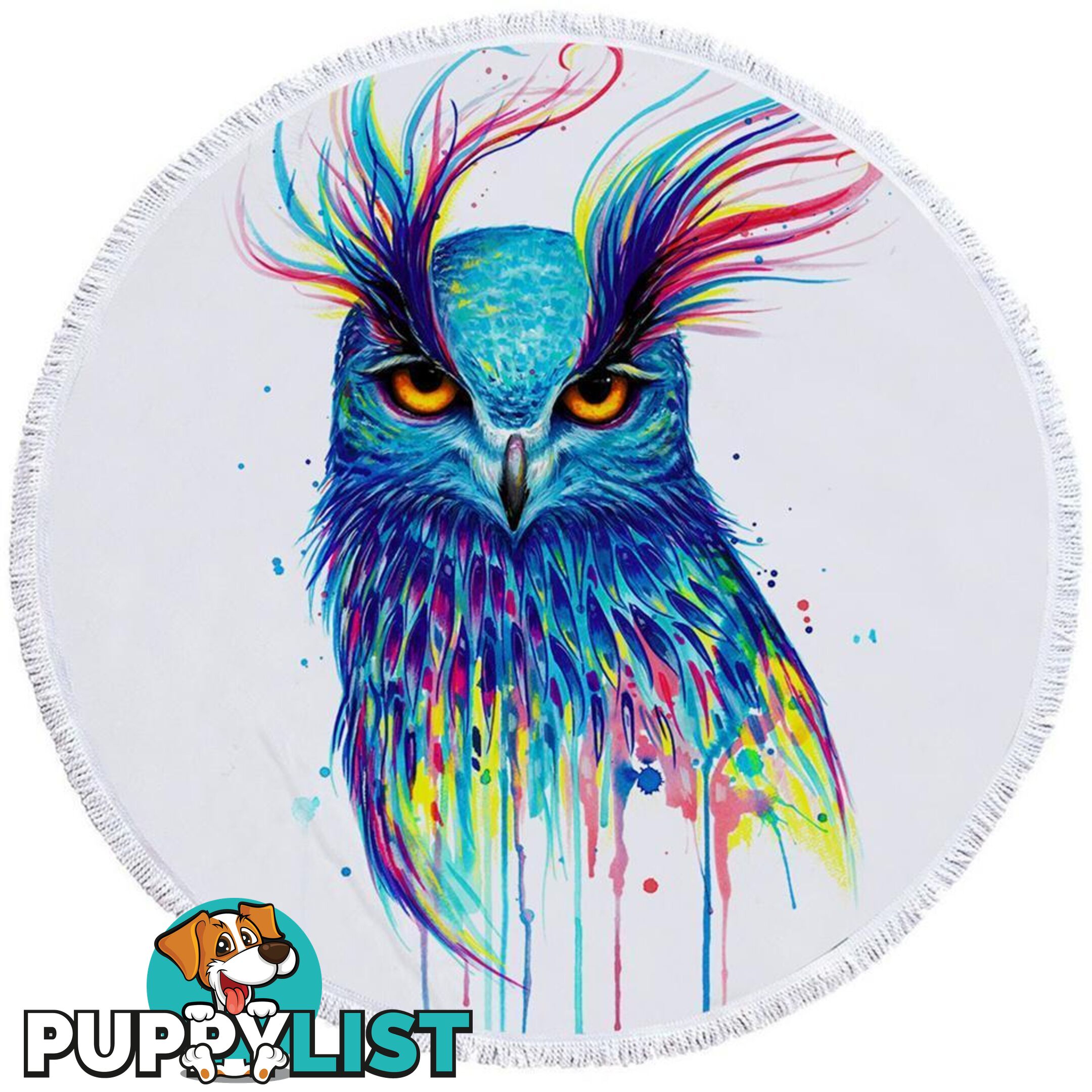 Colorful Owl Beach Towel - Towel - 7427046331548