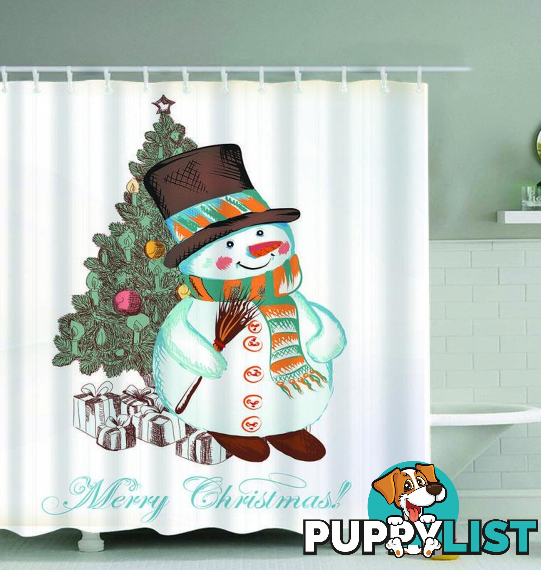 Merry Christmas Drawing Shower Curtain - Curtain - 7427045964716