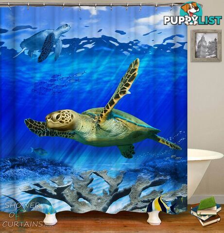 Swimming Turtles Shower Curtain - Curtain - 7427046285223