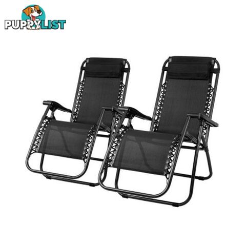 Gardeon 2Pc Zero Gravity Reclining Chairs Outdoor - Gardeon - 9355720002690