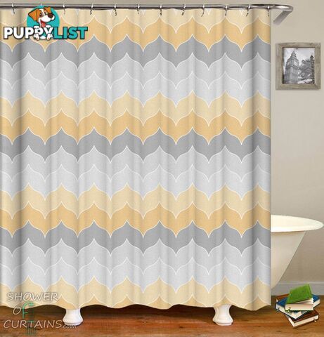 Pastel Grey Yellow Shower Curtain - Curtain - 7427046289498