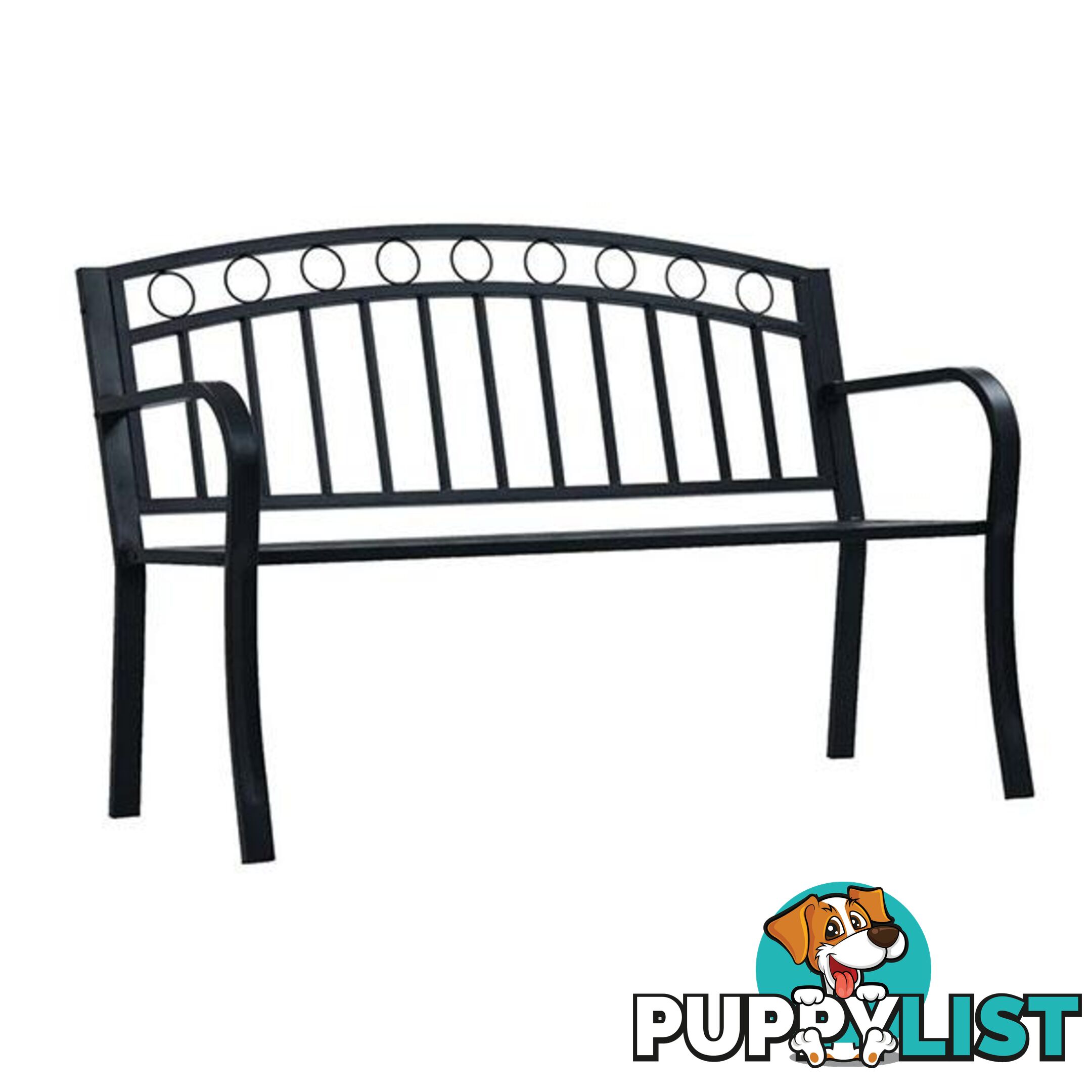 Garden Bench 125 Cm Black Steel - Unbranded - 8719883746005