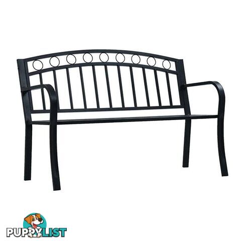 Garden Bench 125 Cm Black Steel - Unbranded - 8719883746005